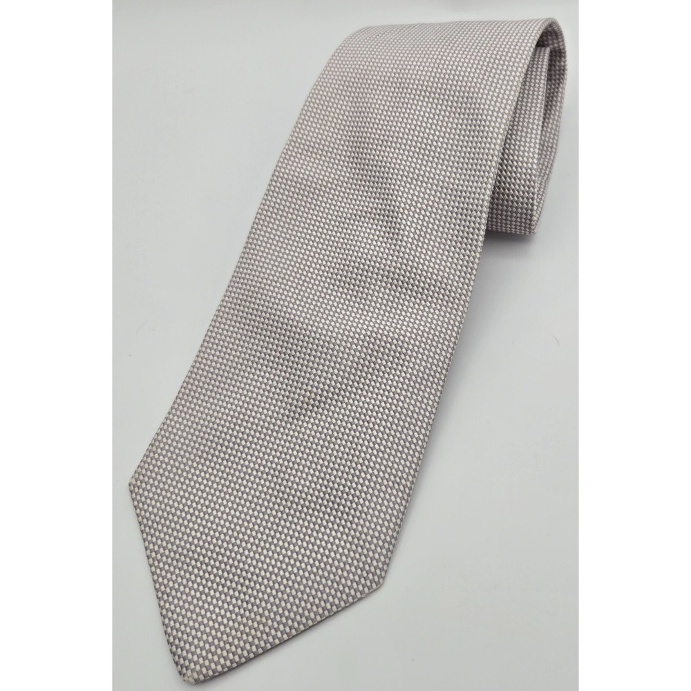 Brooks Brothers Makers Tie Mens Lavender White Micro Check Cotton Woven England